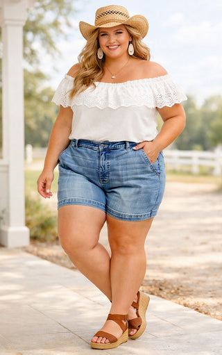 Judy Blue Plus Size Trouser Denim Shorts