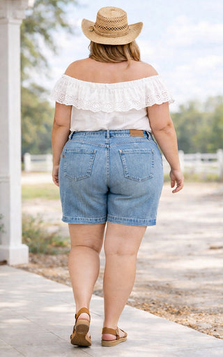 Judy Blue Plus Size Trouser Denim Shorts