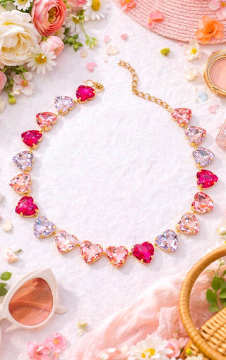 Cotton Candy Jewel Heart Necklace