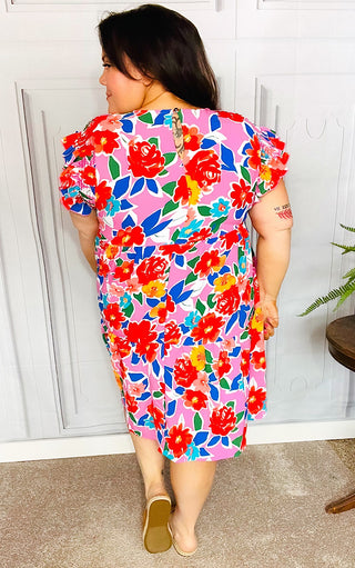 Brightest Blooms Floral Dress, SM-3X