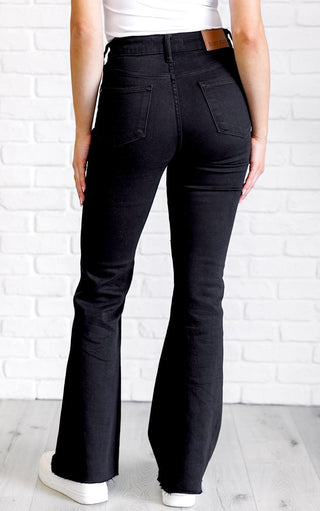 Flawless Fit Black Tummy Control Flare Jeans by Judy Blue, 0-24W