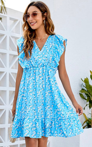 Day To Remember Blue Floral Dress, MEDIUM