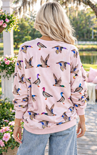 Lucky Duck Pink Sweatshirt