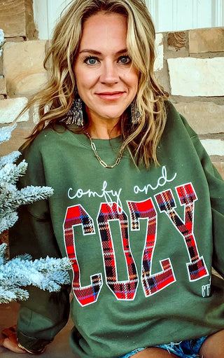 Comfy And Cozy Olive Sweatshirt, SM-3X