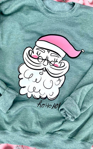 Pretty In Pink Santa Sweatshirt, SM-3X