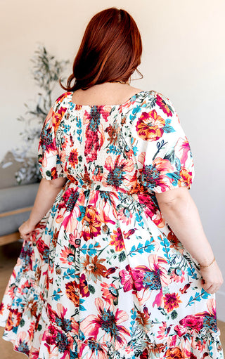 Spring Melody Floral Dress, XL