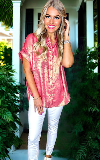 Dreamy Desert Rose Iridescent Top