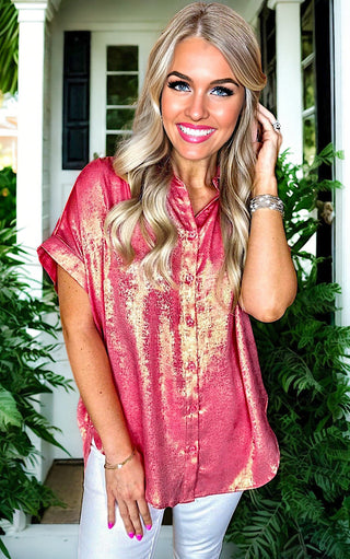 Dreamy Desert Rose Iridescent Top