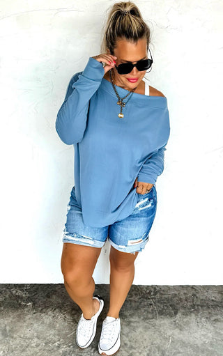 Effortless Charm Blue Sweatshirt