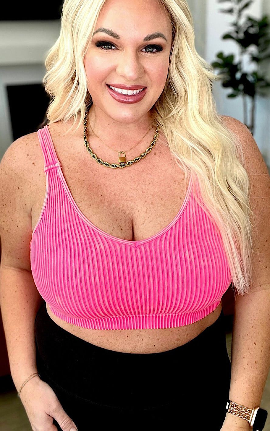 Key To Comfort Bralette in Hot Pink