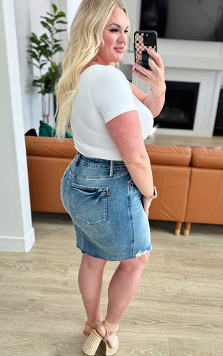 Hot Girl Summer Judy Blue Denim Skirt, 1X-3X