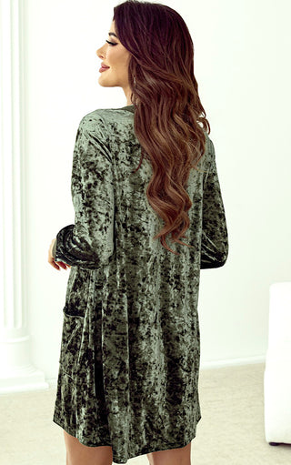 Enchanted Elegance Green Velvet Dress