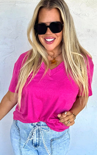 Better Than His Slouchy Boyfriend Tee - White & Pink