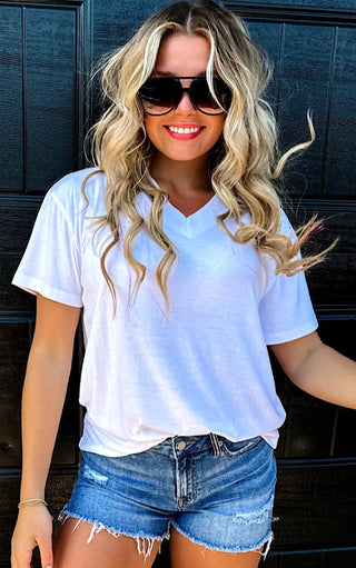 Better Than His Slouchy Boyfriend Tee - White & Pink