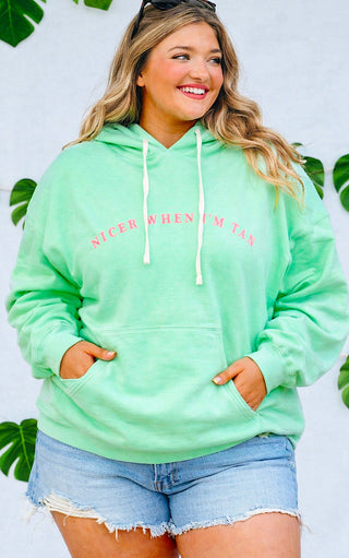 Nicer When I’m Tan Mint Green Sweatshirt Hoodie