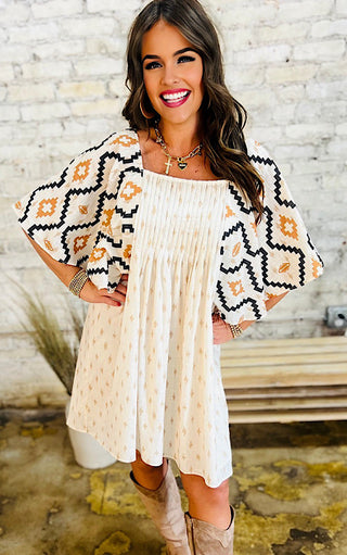 Harvest Honey Ivory Aztec Dress