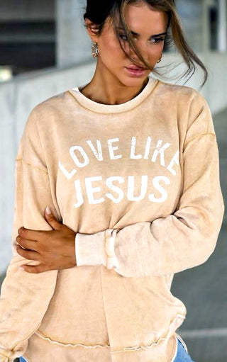 Love Like Jesus Vintage Yellow Sweatshirt