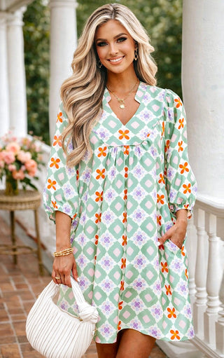 Citrus Blossom Floral Dress