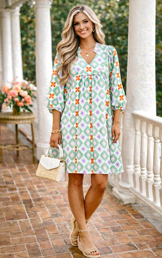 Citrus Blossom Floral Dress
