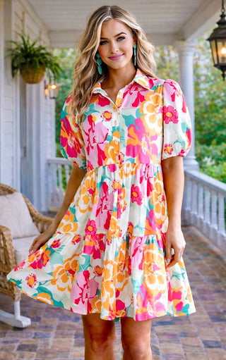 Wildflower Whimsy Pink Floral Dress