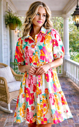 Wildflower Whimsy Pink Floral Dress