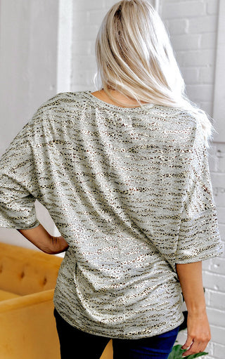 Touch Of Wild Metallic Animal Print Top