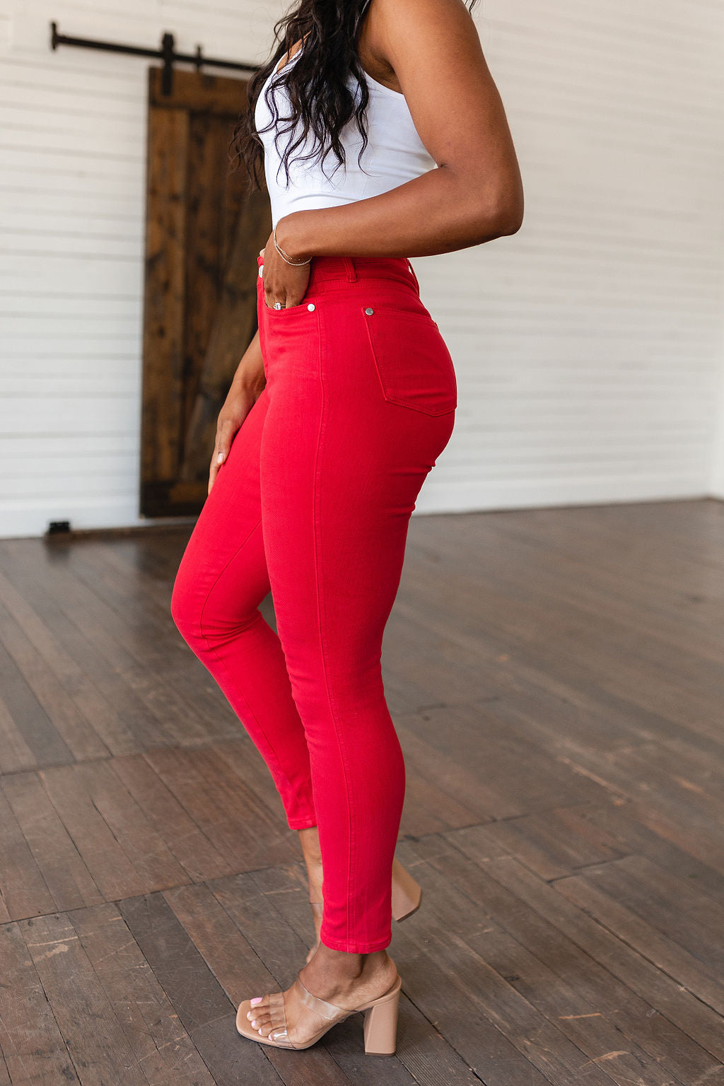 Red Hot Judy Blue Tummy Control Skinny Jeans, SIZES 0-24W