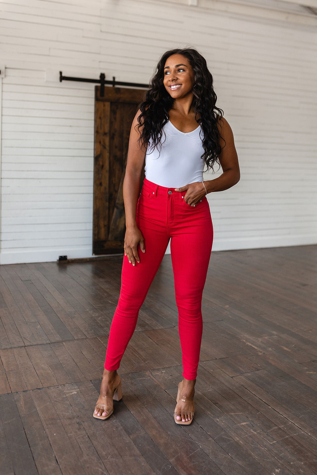 Red Hot Judy Blue Tummy Control Skinny Jeans, SIZES 0-24W
