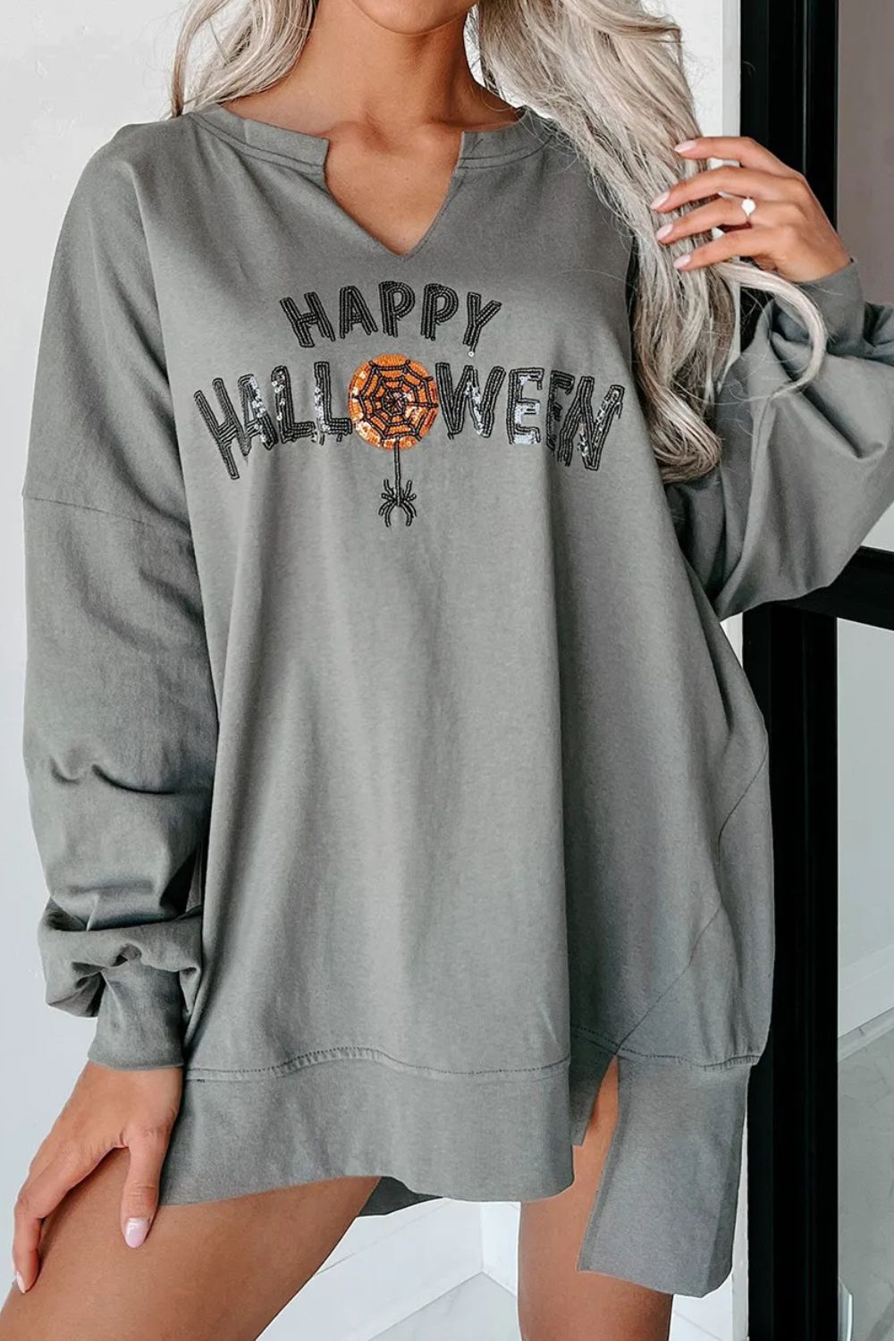 Happy Halloween Sequin Sweatshirt, SM-2X