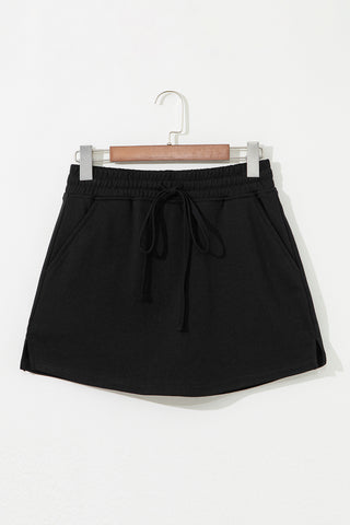 Black French Terry Skort