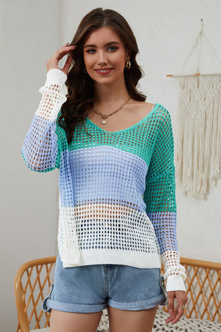 Walk On The Pier Open Weave Sweater