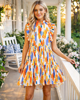 Falling For You Flutter Sleeve Babydoll Dress