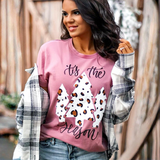 Tis The Season Leopard Christmas Tshirt