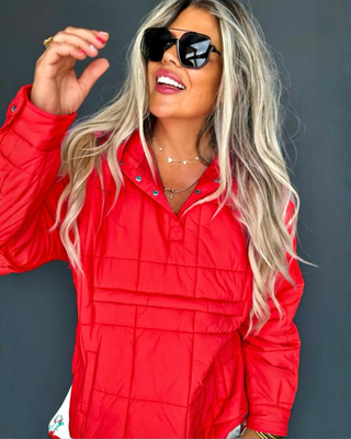 Southern Frost Red Puffer Jacket