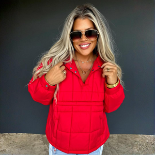 Southern Frost Red Puffer Jacket