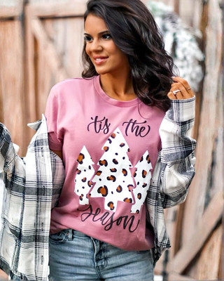 Tis The Season Leopard Christmas Tshirt