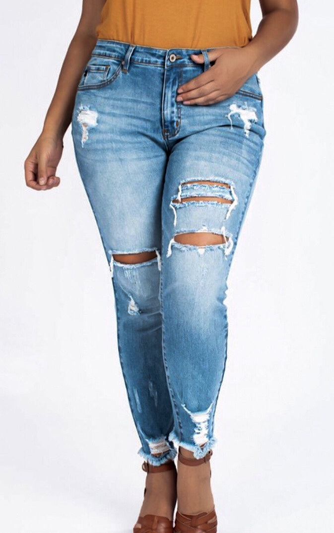 Wishes Do Come True Distressed Skinny Jeans, Sizes 9 & 15
