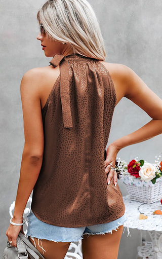 Hot Summer Nights Brown Halter Top