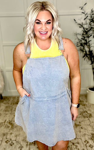 Cassidy Denim Overall Skort Jumper