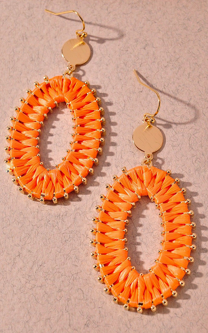Sunny Citrus Orange And Gold Earrings