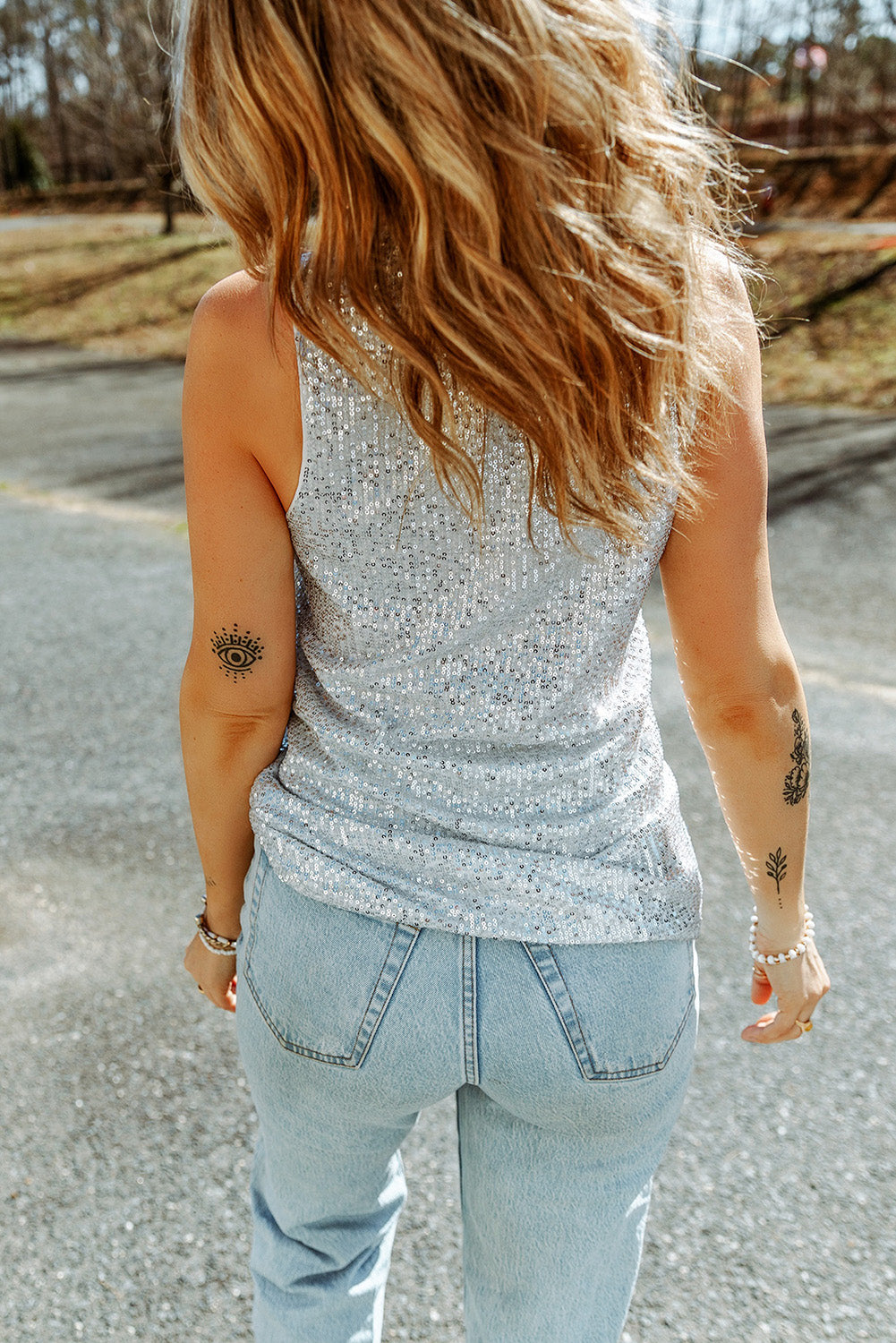 Showstopper Silver Sequin Tank, RESTOCKED!