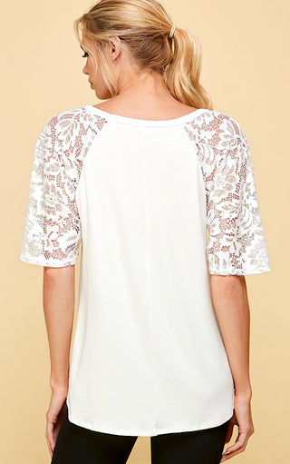 Catching Compliments White Lace Top, SMALL, MED, LRG