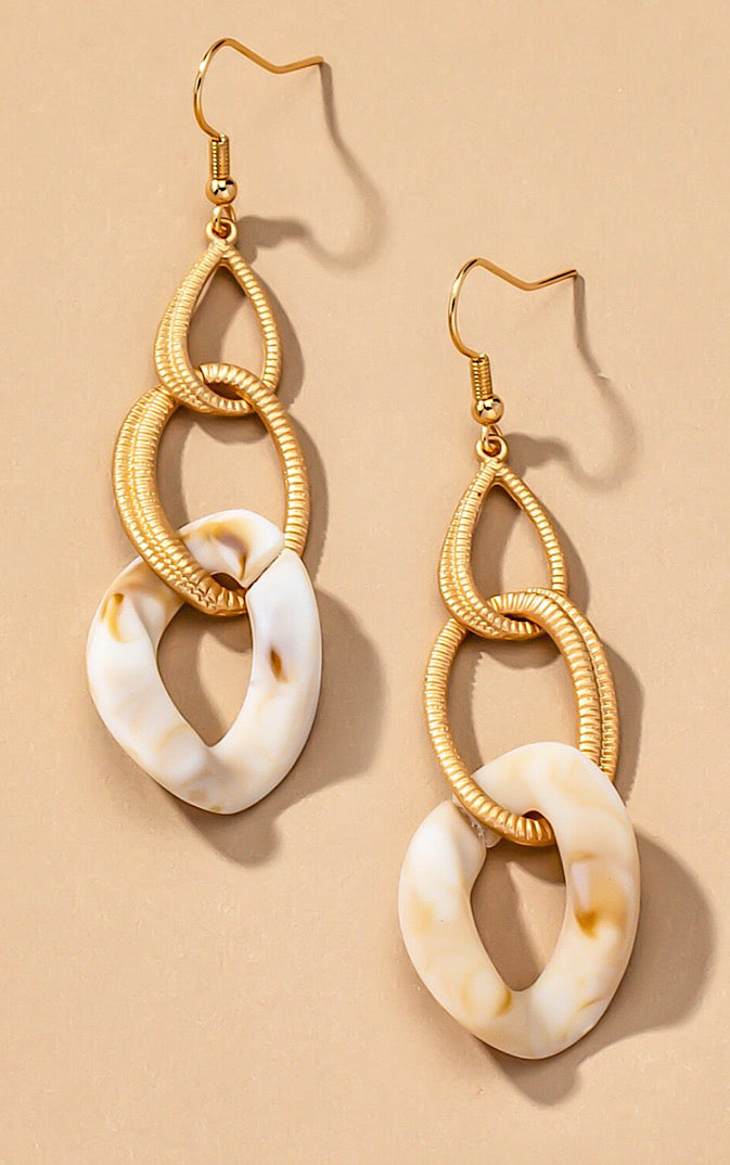 Keep It Chic Gold And Resin Chain Earrings