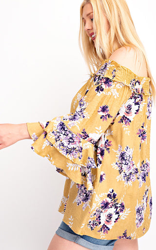 Floral Fantasy Off Shoulder Top, 3X