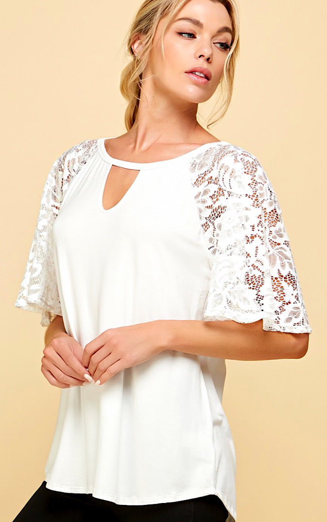 Catching Compliments White Lace Top, SMALL, MED, LRG