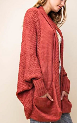 My Happy Place Brick Cardigan, SMALL