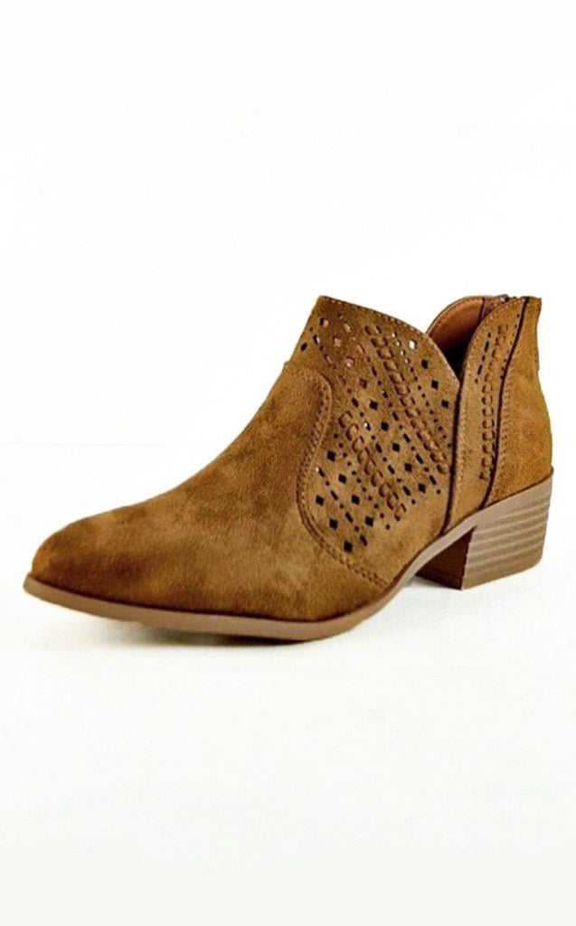 Walk Me Home Chestnut Booties, Sizes 5.5 to 7.5
