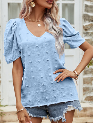 Modern Romance Swiss Dot Short Sleeve Top, THREE COLORS!