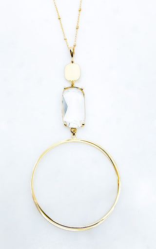 On My Wishlist Gold Hoop Pendant Necklace, RESTOCKED!