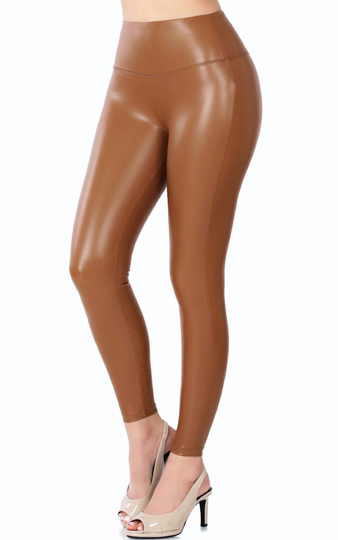 Fits Like A Glove Brown Leather Leggings